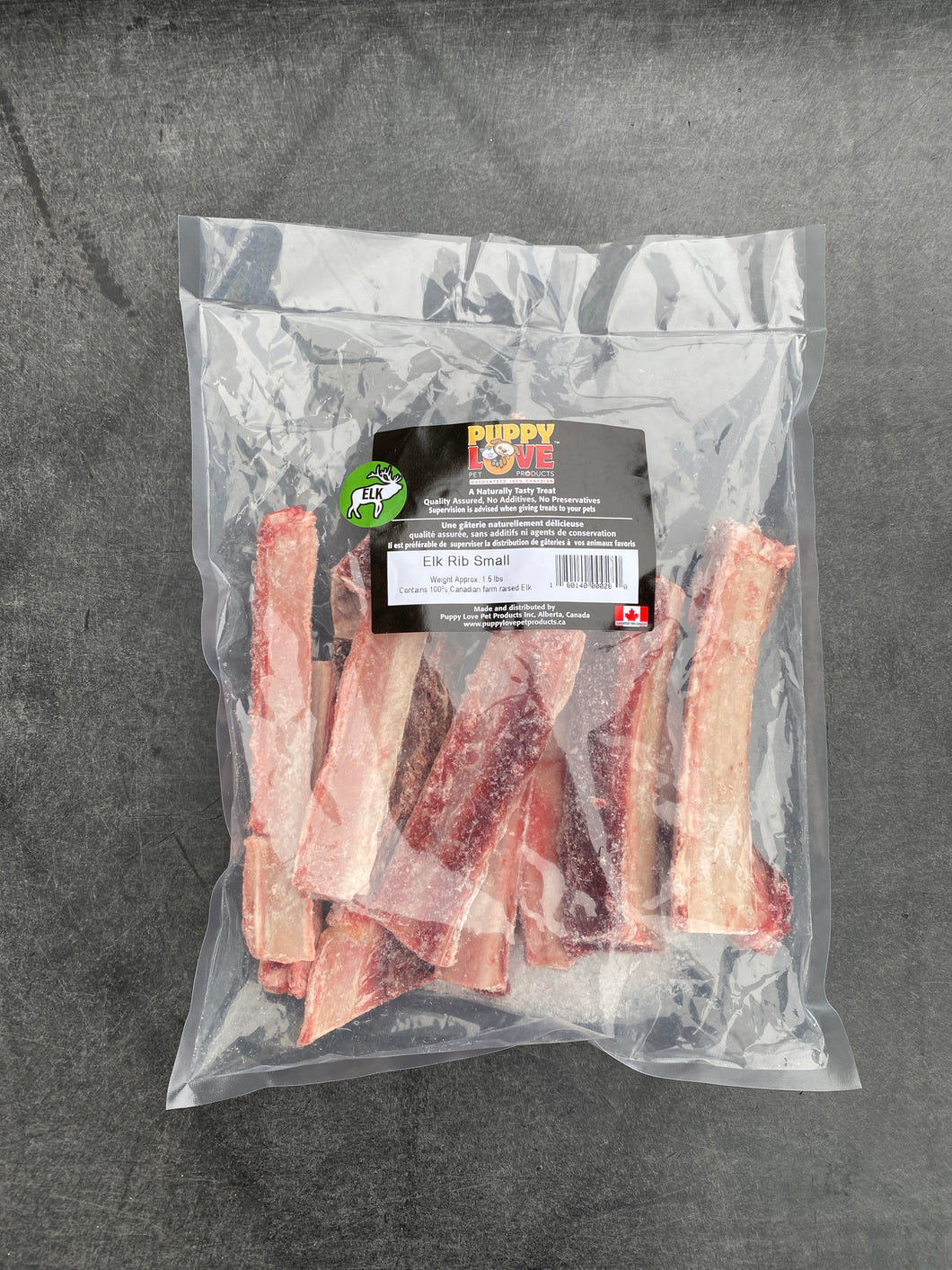 PUPPY LOVE ELK RIB BONES 1.5LB