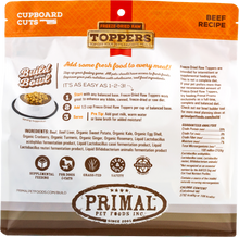 Load image into Gallery viewer, PRIMAL TOPPER FREEZE DRIED CUPBOARD CUTS BEEF 18OZ
