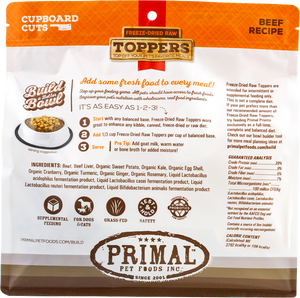 PRIMAL TOPPER FREEZE DRIED CUPBOARD CUTS BEEF 18OZ