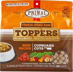 PRIMAL TOPPER FREEZE DRIED CUPBOARD CUTS BEEF 18OZ