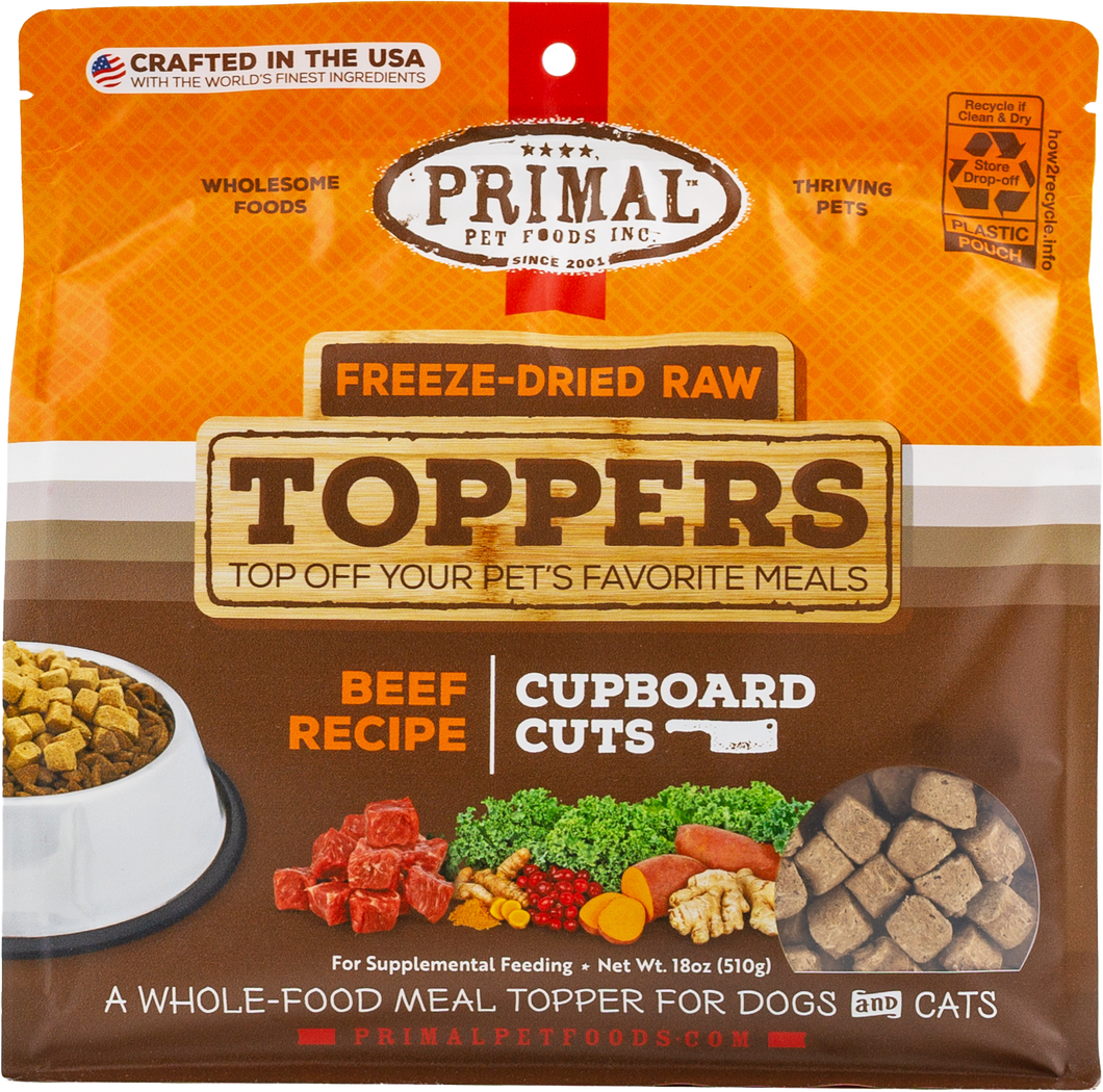 PRIMAL TOPPER FREEZE DRIED CUPBOARD CUTS BEEF 18OZ