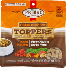 Load image into Gallery viewer, PRIMAL TOPPER FREEZE DRIED CUPBOARD CUTS BEEF 3.5OZ
