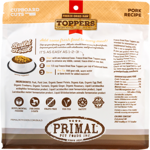 PRIMAL TOPPER FREEZE DRIED CUPBOARD CUTS PORK 18OZ