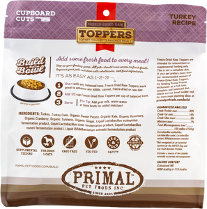 PRIMAL TOPPER FREEZE DRIED CUPBOARD CUTS TURKEY 18OZ
