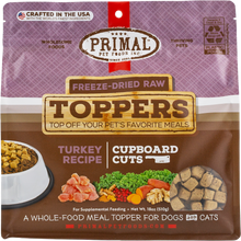 Load image into Gallery viewer, PRIMAL TOPPER FREEZE DRIED CUPBOARD CUTS TURKEY 18OZ
