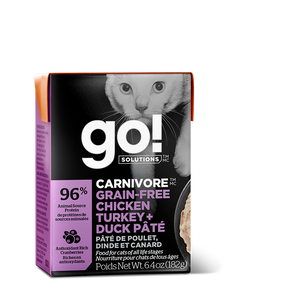 GO CAT CARNIVORE GRAIN FREE CHICKEN/TURKEY/DUCK TETRA 181G