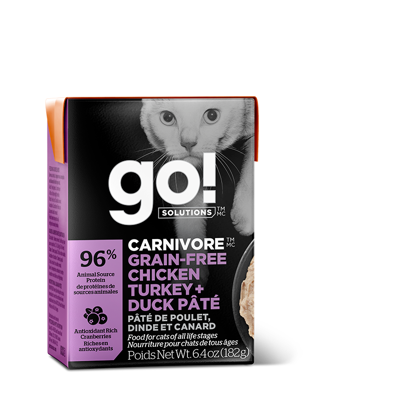GO CAT CARNIVORE GRAIN FREE CHICKEN/TURKEY/DUCK TETRA 181G