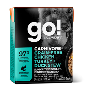 GO DOG CARNIVORE GRAIN FREE CHICKEN/TURKEY/DUCK TETRA 354G