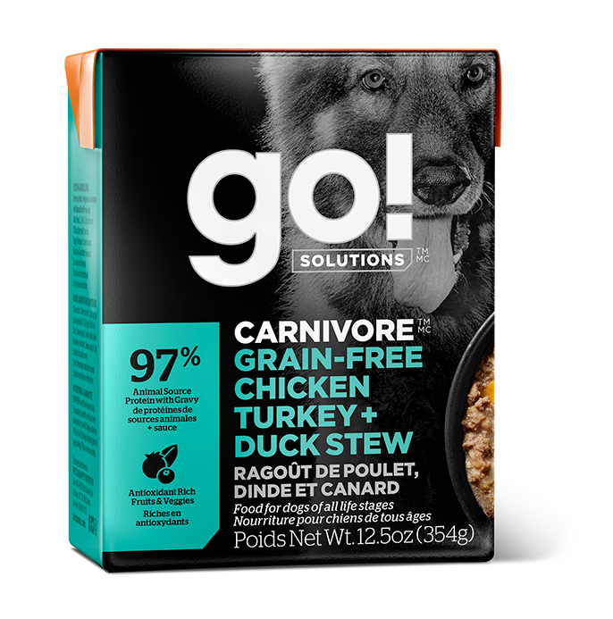 GO DOG CARNIVORE GRAIN FREE CHICKEN/TURKEY/DUCK TETRA 354G