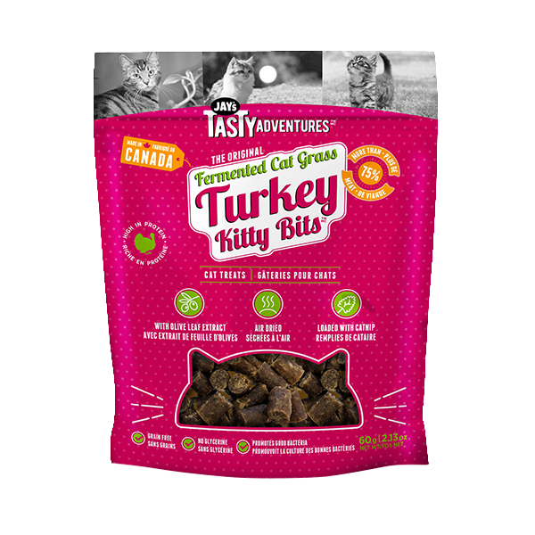 JAY'S TASTY ADVENTURES CAT GRASS TURKEY TREAT 60G