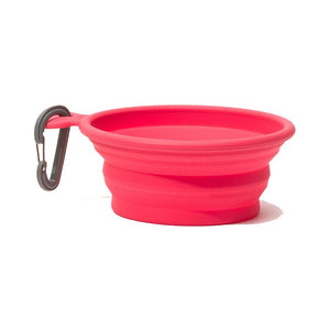MESSY MUTTS SILICONE COLLAPSIBLE BOWL RED MED
