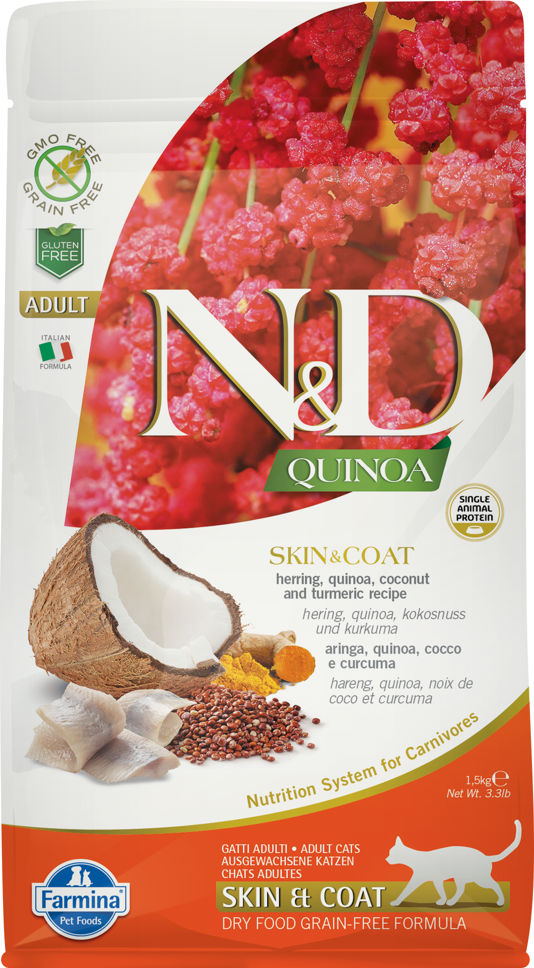 FARMINA QUINOA SKIN & COAT HERRING CAT 1.5KG