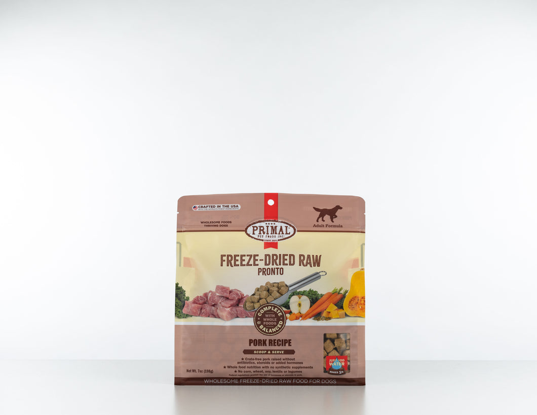 PRIMAL PRONTO FREEZE DRIED PORK DOG 7OZ