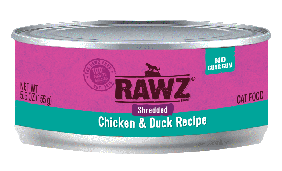 RAWZ CHICKEN/DUCK SHREDDED CAT CAN 156G
