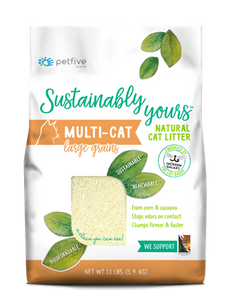 SUSTAINABLY YOURS CAT LITTER LARGE GRAIN 13LB