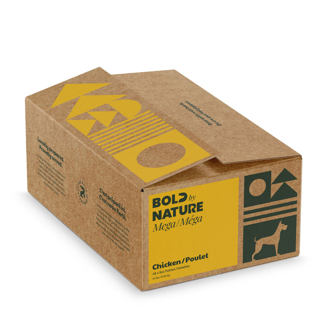 BOLD BY NATURE MEGA CHICKEN PATTIES 24LB