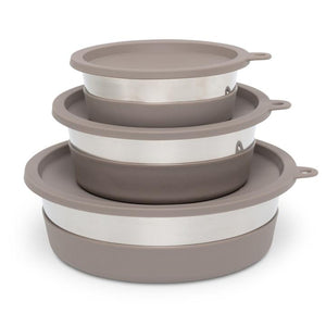MESSY MUTTS SILICONE RAW BOWL COVER GREY LG